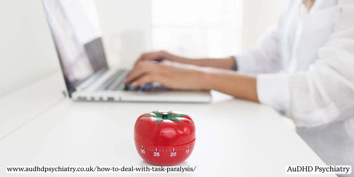 Pomodoro timer setup for overcoming ADHD task paralysis with visual tools