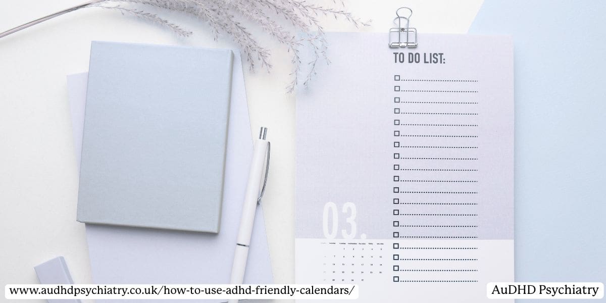 Minimalist to-do list setup for ADHD calendar planning