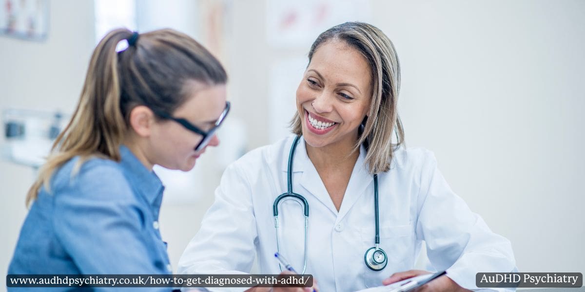 Female doctor discussing ADHD assessment with patient
