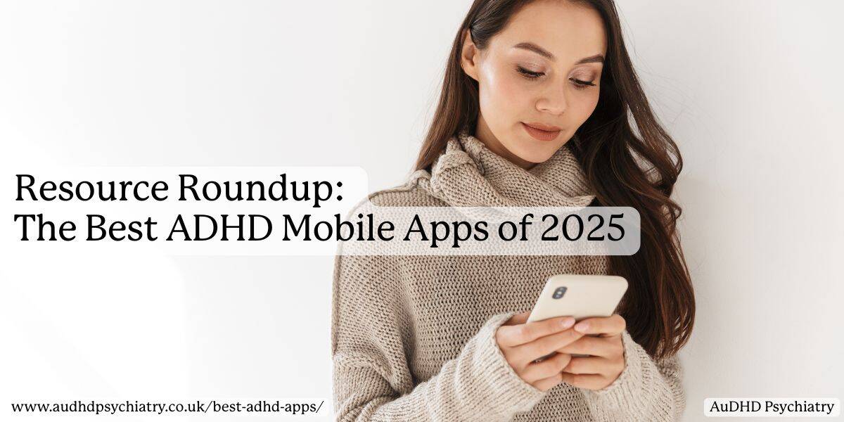 Woman using phone for productivity app – best ADHD apps 2025