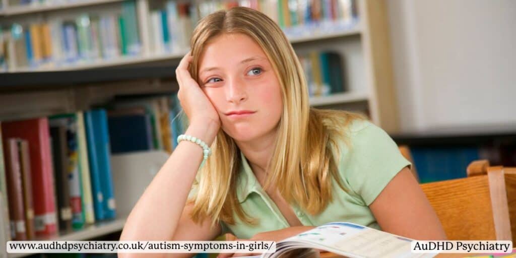 Teenage girl bored in classroom – signs of autism symptoms in girls at school
