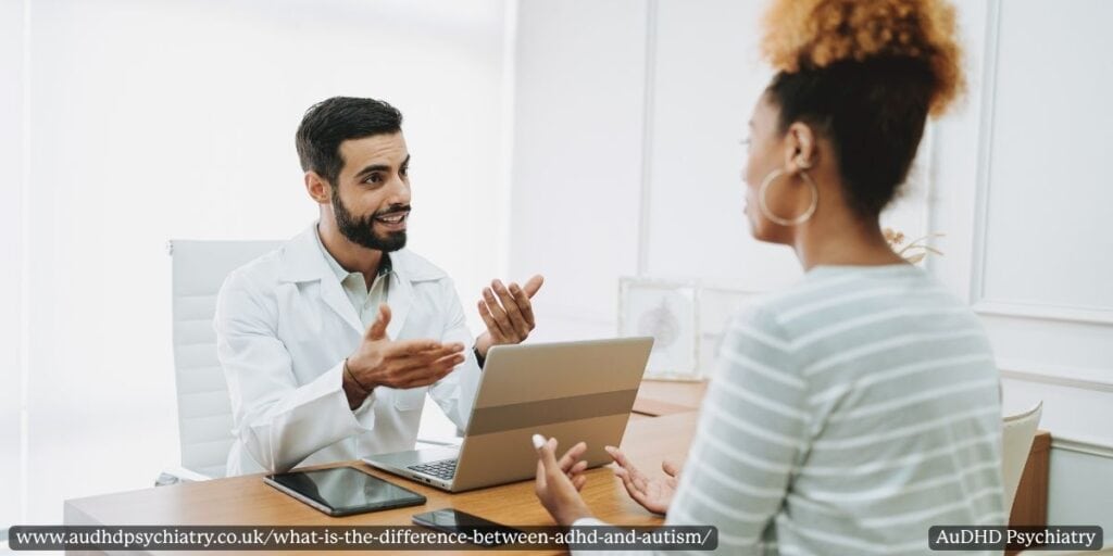 Doctor talking with patient – professional assessment for ADHD and autism