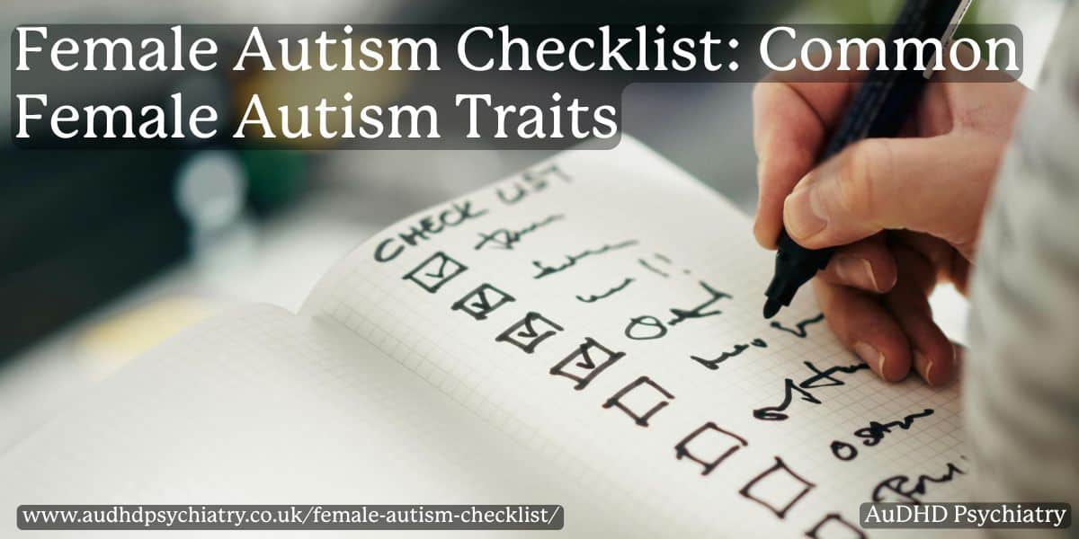 Hand writing checklist in notebook – female autism checklist for recognising autistic traits