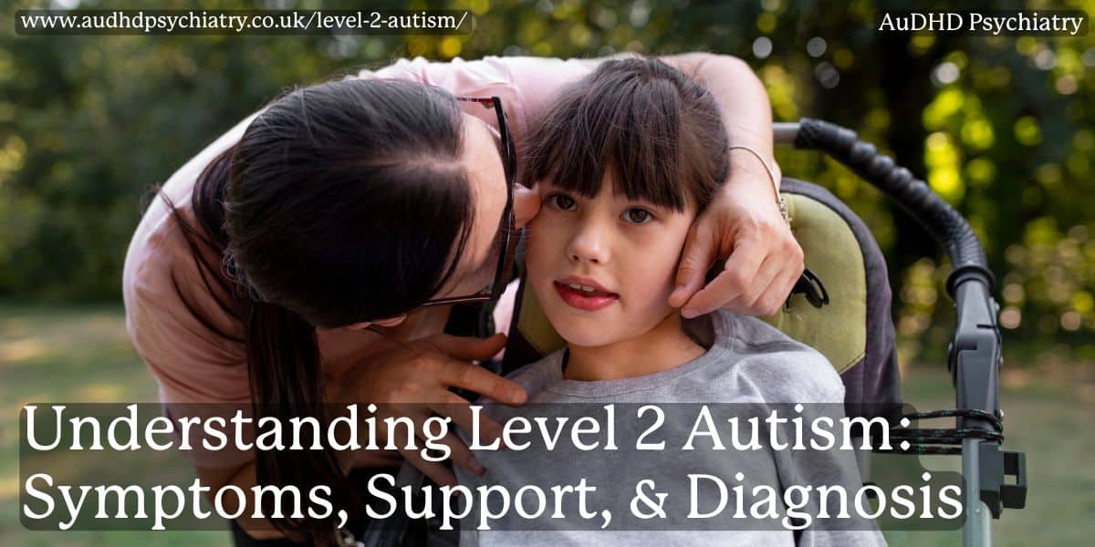 Parent comforting child outdoors – understanding Level 2 autism symptoms and support needs