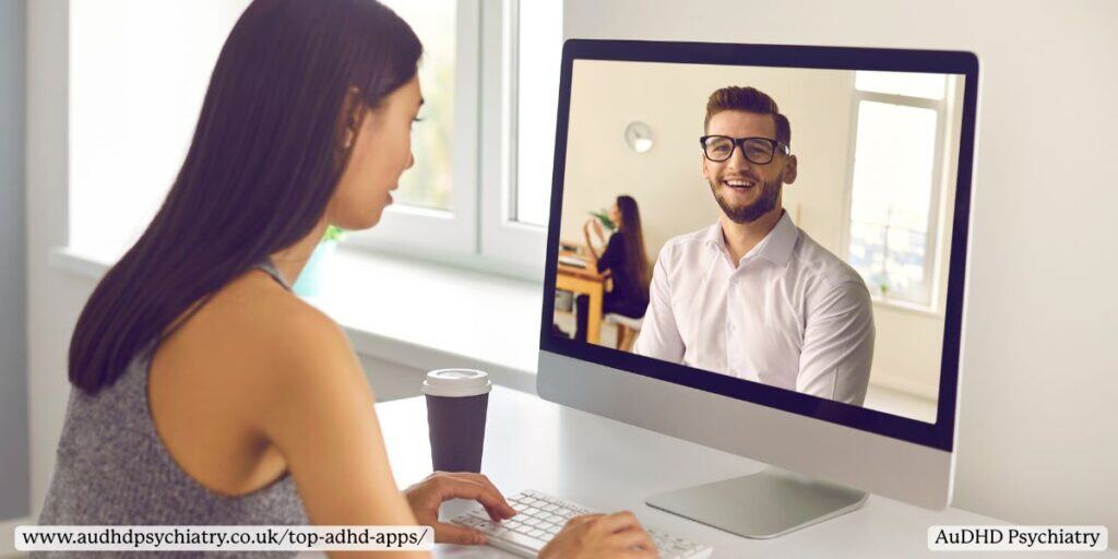 Virtual meeting for body doubling– top ADHD apps for accountability and support