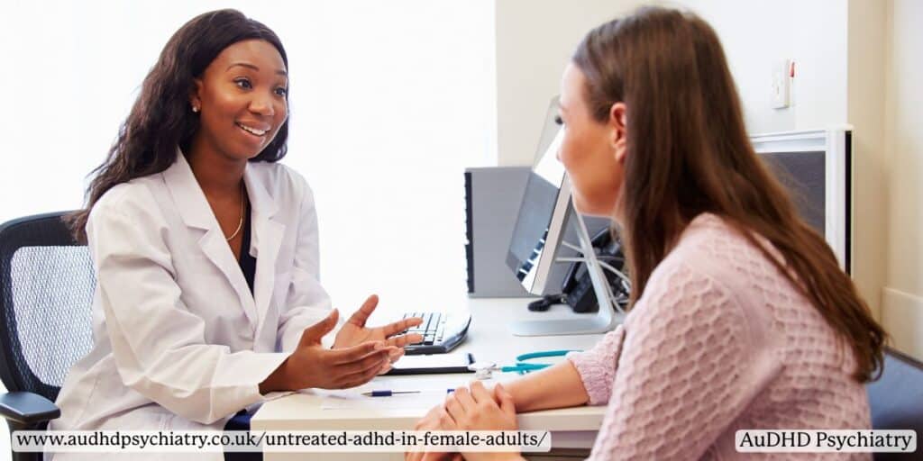 Female doctor discussing diagnosis – professional ADHD assessment for women