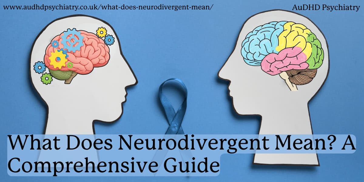 Illustration of two brains with gears and colours – understanding what neurodivergent means
