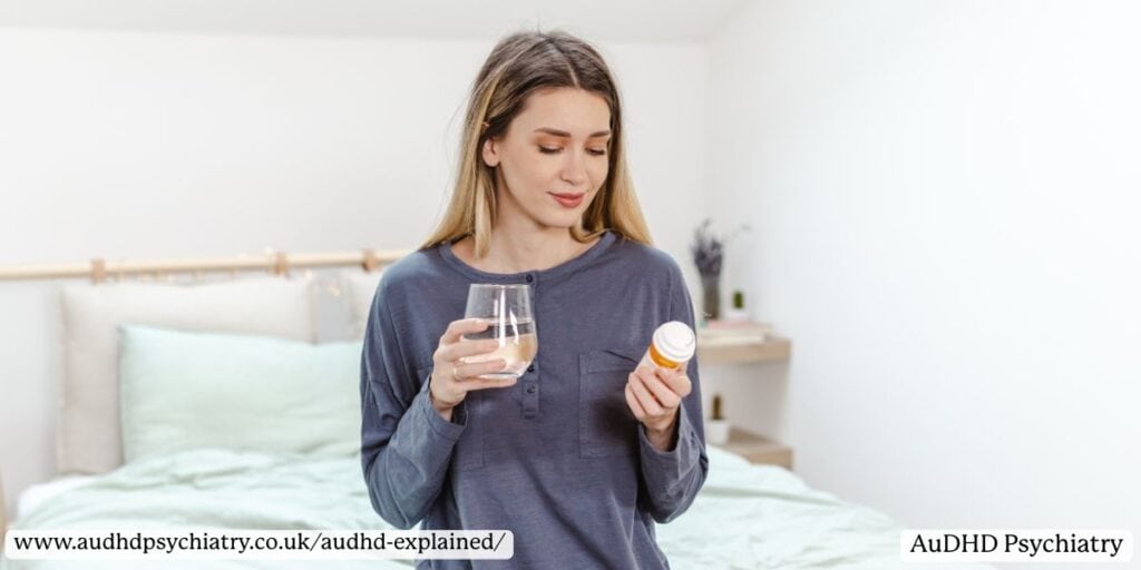 Woman checking medication as one of  AuDHD Treatment options 