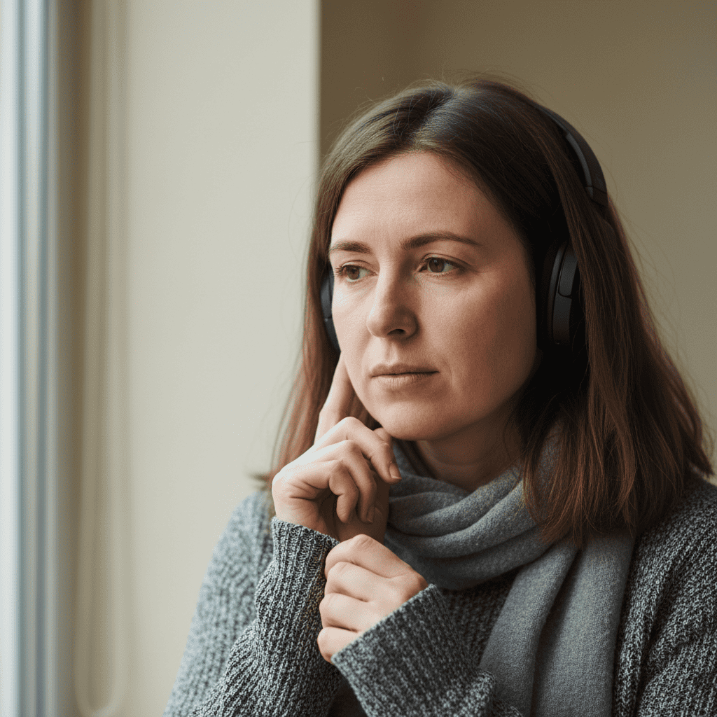 Thoughtful Irish adult sitting by a window, showing subtle ADHD and Autism traits, used for the Combined ADHD and Autism Assessment page.