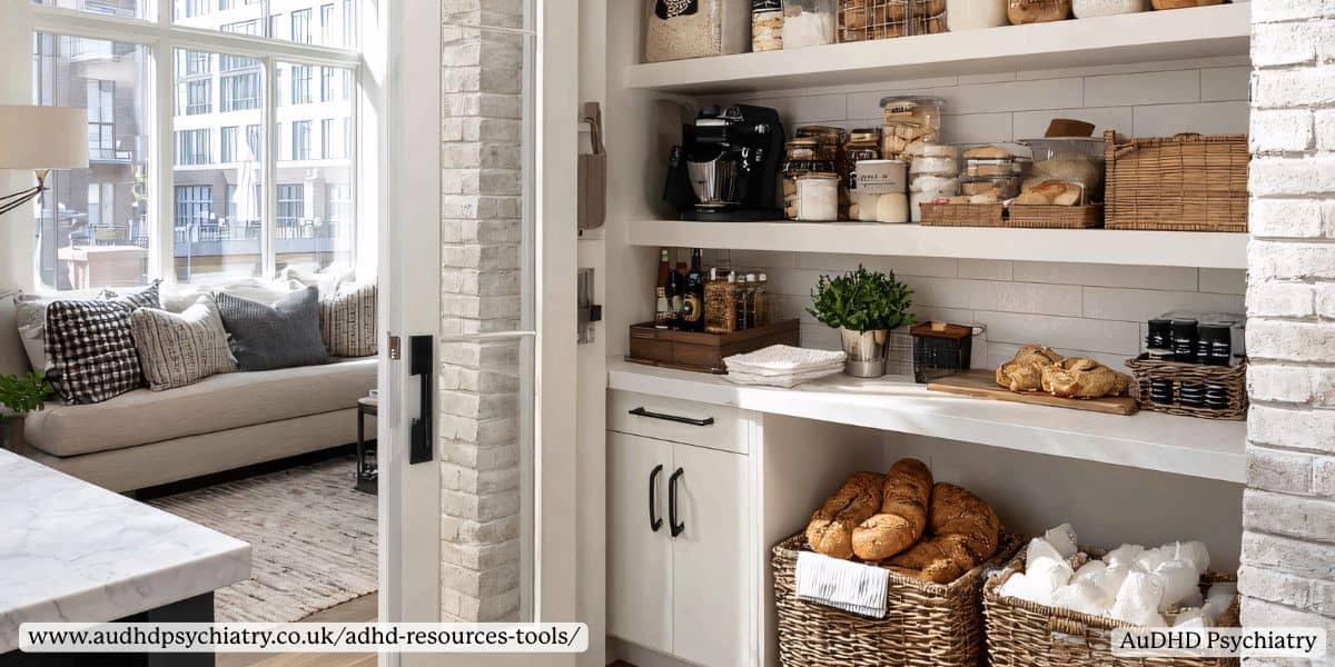 Organised home space representing ADHD resources tools for improving organisation and daily routines