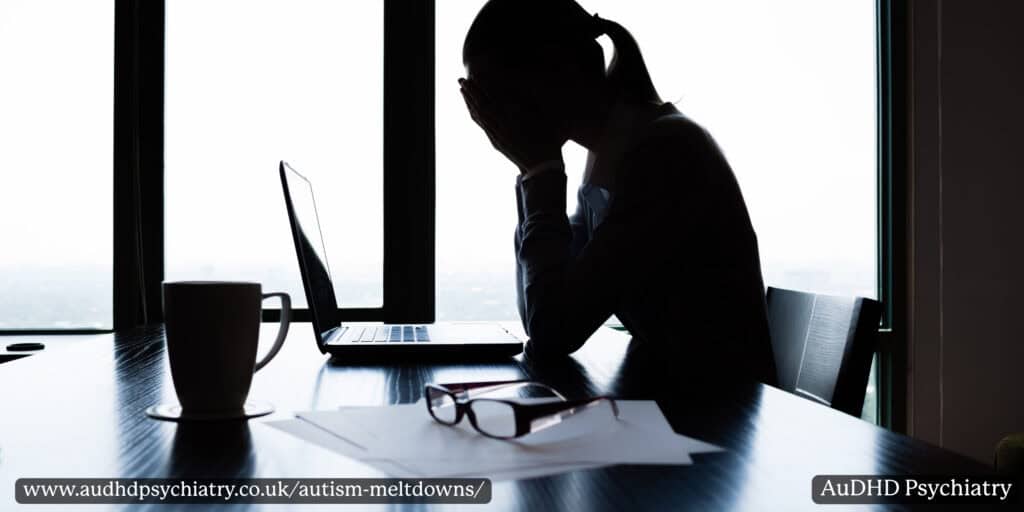 Silhouette of woman experiencing emotional overload linked to autism meltdowns