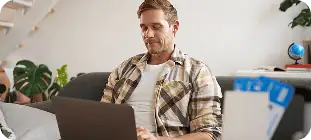 Person completing assessment questionnaires.